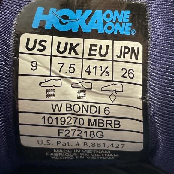 Hoka One One Bondi 6 Running Shoes Womens Size 9 Purple Athletic Sneaker - Picture 10 of 10